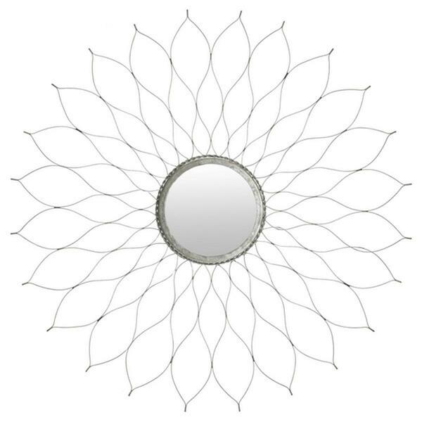 Safavieh 1 x 35 x 35 in. Flower Mirror, Silver MIR3000C